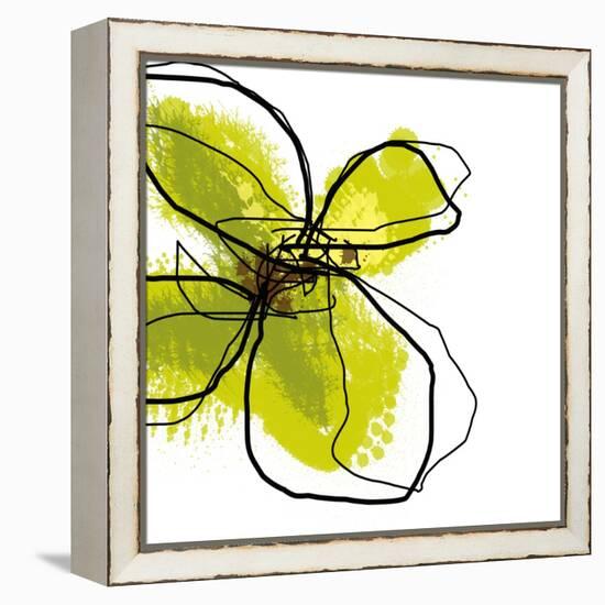 Green Petals-Jan Weiss-Framed Stretched Canvas