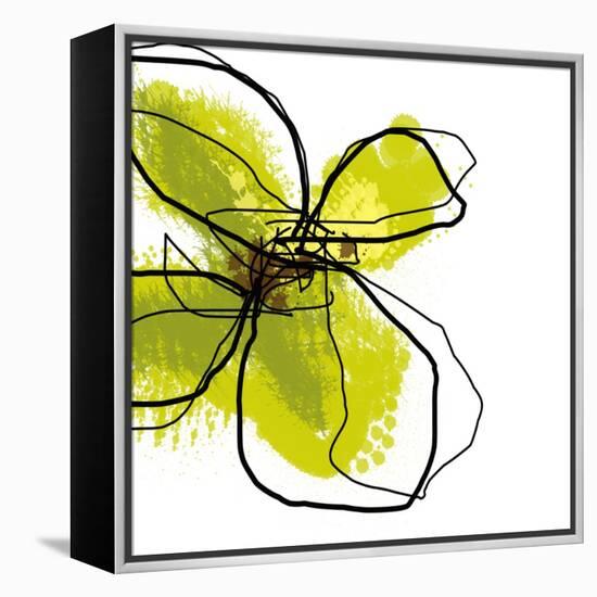 Green Petals-Jan Weiss-Framed Stretched Canvas