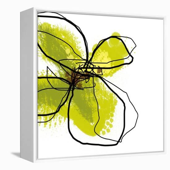 Green Petals-Jan Weiss-Framed Stretched Canvas