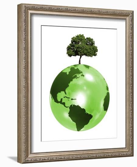 Green Planet, Conceptual Artwork-Victor Habbick-Framed Photographic Print