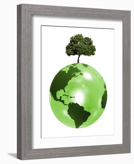 Green Planet, Conceptual Artwork-Victor Habbick-Framed Photographic Print