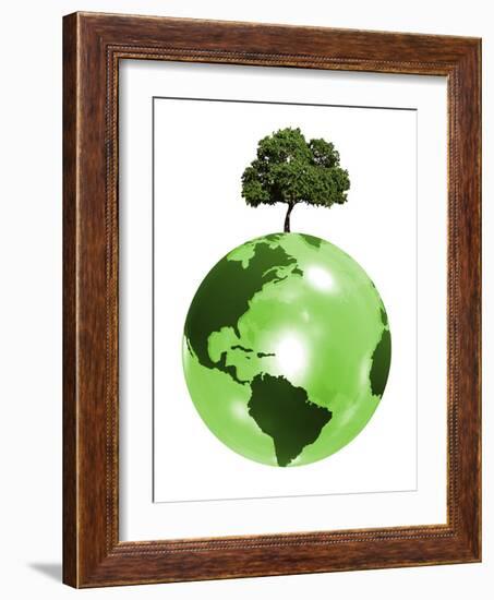 Green Planet, Conceptual Artwork-Victor Habbick-Framed Photographic Print