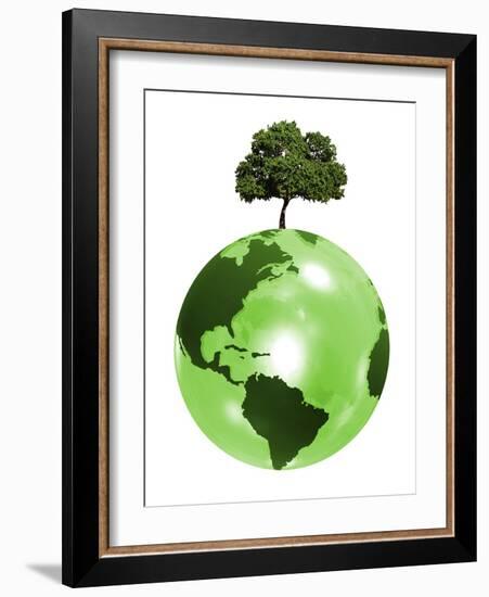 Green Planet, Conceptual Artwork-Victor Habbick-Framed Photographic Print