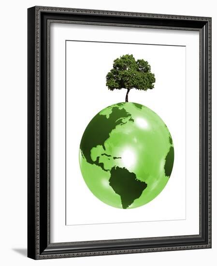 Green Planet, Conceptual Artwork-Victor Habbick-Framed Photographic Print