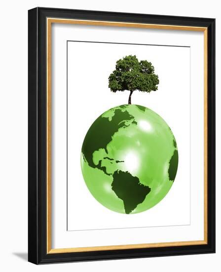 Green Planet, Conceptual Artwork-Victor Habbick-Framed Photographic Print