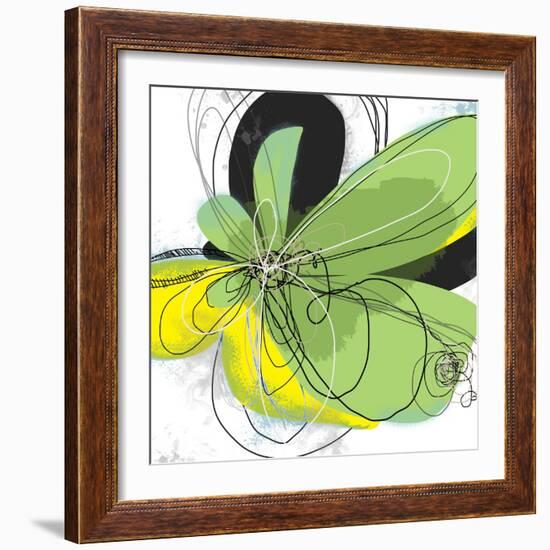 Green Pop Petals 1-Jan Weiss-Framed Art Print