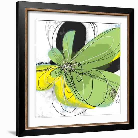 Green Pop Petals 1-Jan Weiss-Framed Art Print