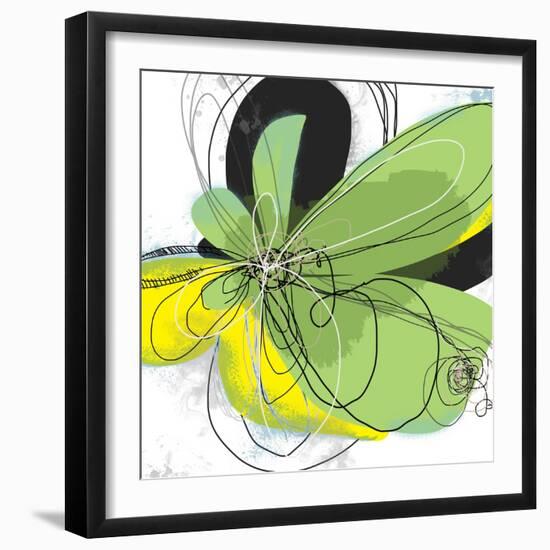 Green Pop Petals 1-Jan Weiss-Framed Art Print