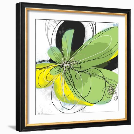 Green Pop Petals 1-Jan Weiss-Framed Art Print