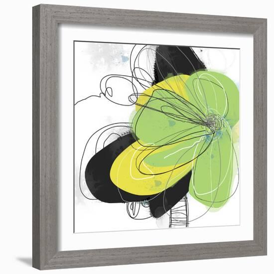 Green Pop Petals 2-Jan Weiss-Framed Art Print