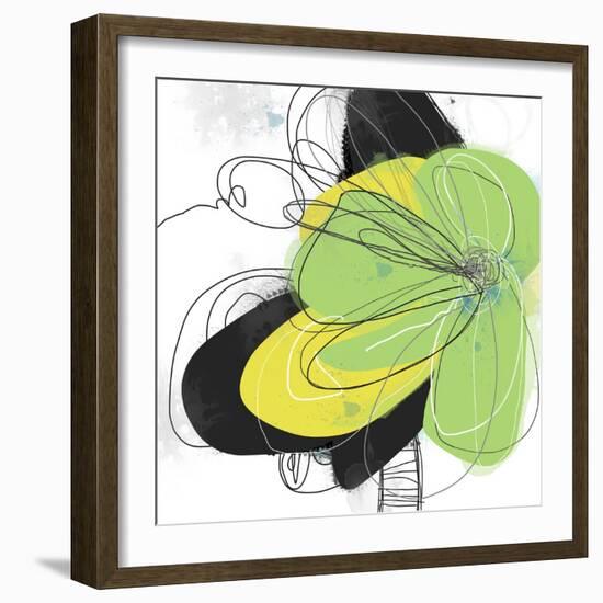 Green Pop Petals 2-Jan Weiss-Framed Art Print