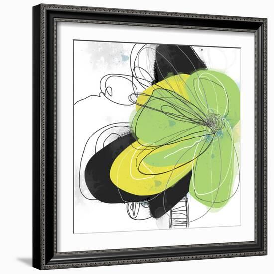 Green Pop Petals 2-Jan Weiss-Framed Art Print