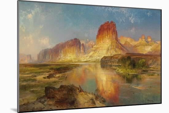 Green River of Wyoming, 1878 (Oil on Canvas)-Thomas Moran-Mounted Giclee Print