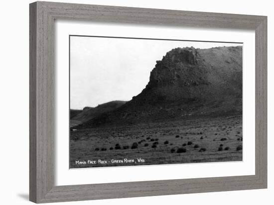 Green River, Wyoming - View of Man's Face Rock-Lantern Press-Framed Art Print