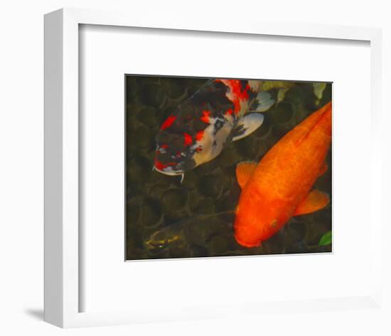 Green Rock Japanese Koi II-erichan-Framed Giclee Print