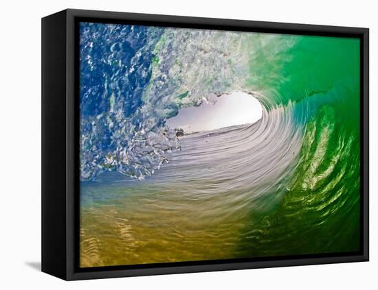 Green Room-Beautiful green pitching wave, Hawaii-Mark A Johnson-Framed Premier Image Canvas