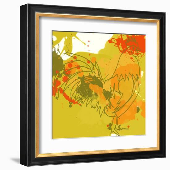 Green Rooster-Irena Orlov-Framed Art Print