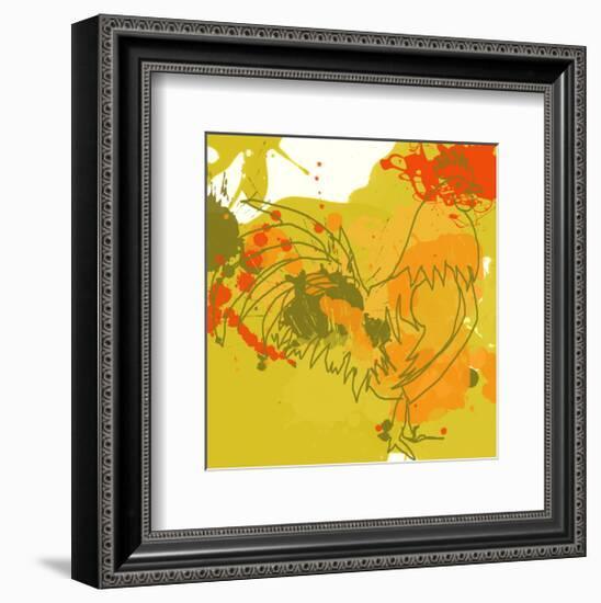 Green Rooster-Irena Orlov-Framed Art Print