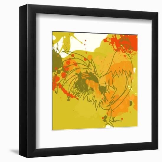 Green Rooster-Irena Orlov-Framed Art Print