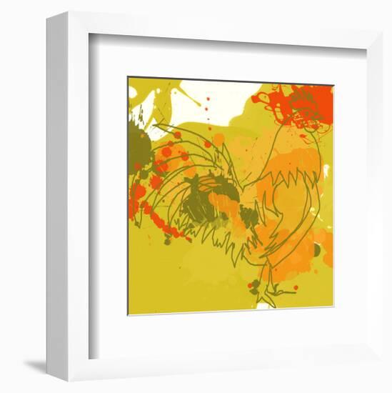 Green Rooster-Irena Orlov-Framed Art Print