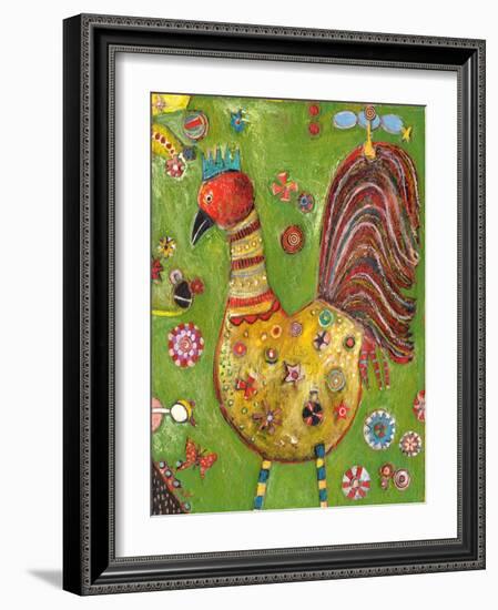 Green Rooster-Jill Mayberg-Framed Giclee Print