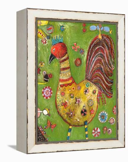 Green Rooster-Jill Mayberg-Framed Premier Image Canvas
