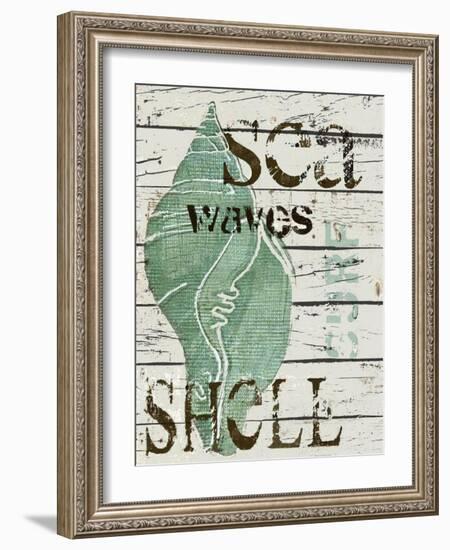 Green Seashell-Karen Williams-Framed Giclee Print