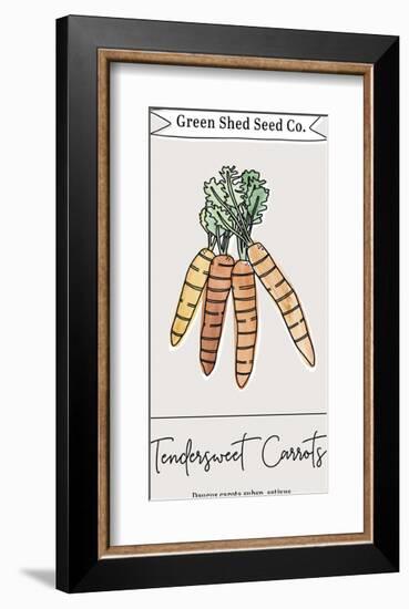 Green Shed Seeds - Carrots-Clara Wells-Framed Giclee Print