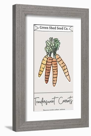 Green Shed Seeds - Carrots-Clara Wells-Framed Giclee Print