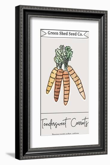 Green Shed Seeds - Carrots-Clara Wells-Framed Giclee Print