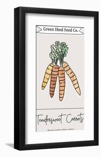 Green Shed Seeds - Carrots-Clara Wells-Framed Giclee Print