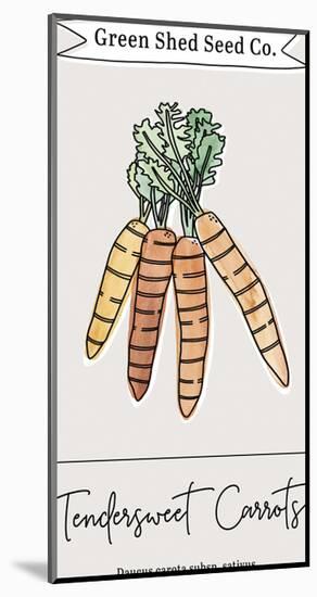 Green Shed Seeds - Carrots-Clara Wells-Mounted Giclee Print