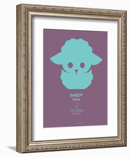 Green Sheep Multilingual Poster-NaxArt-Framed Art Print