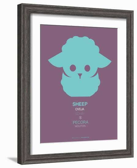 Green Sheep Multilingual Poster-NaxArt-Framed Art Print