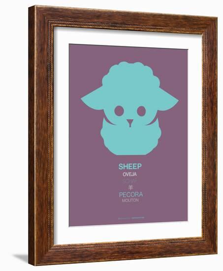 Green Sheep Multilingual Poster-NaxArt-Framed Art Print