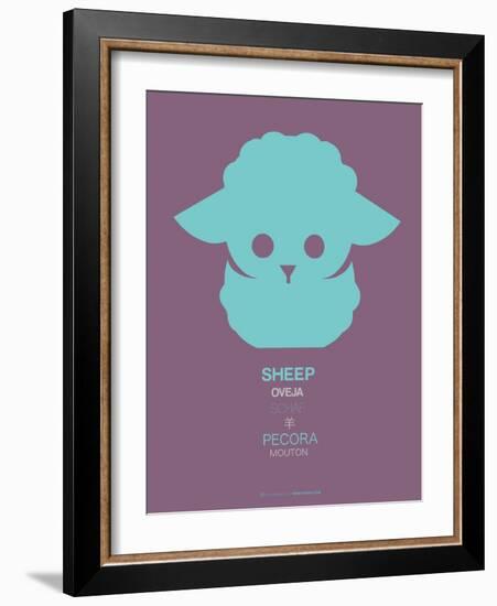 Green Sheep Multilingual Poster-NaxArt-Framed Art Print