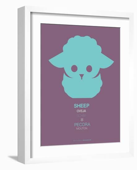 Green Sheep Multilingual Poster-NaxArt-Framed Art Print