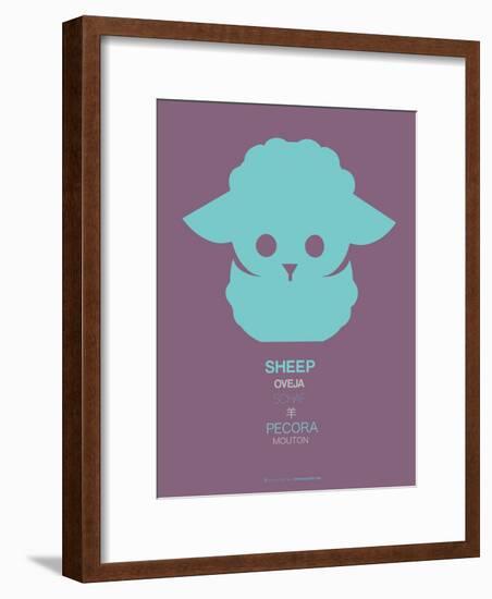 Green Sheep Multilingual Poster-NaxArt-Framed Art Print