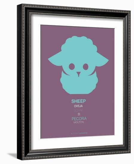 Green Sheep Multilingual Poster-NaxArt-Framed Art Print