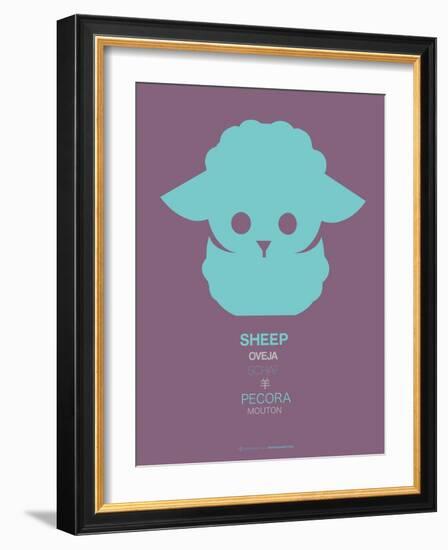 Green Sheep Multilingual Poster-NaxArt-Framed Art Print