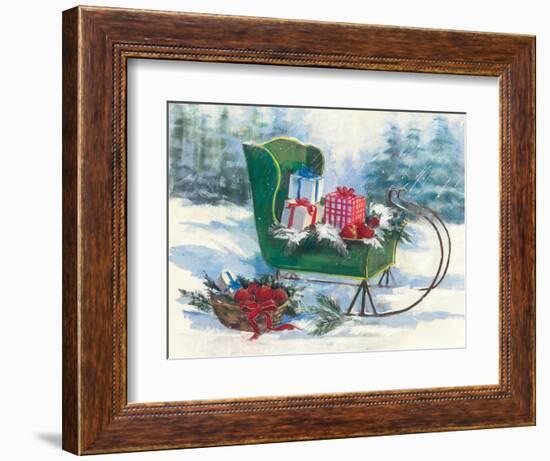 Green Sleigh-Carol Rowan-Framed Art Print