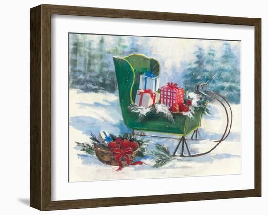 Green Sleigh-Carol Rowan-Framed Art Print