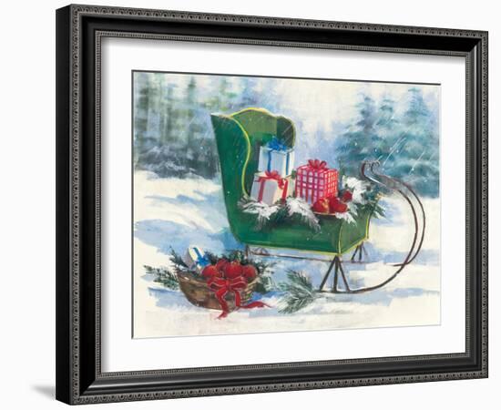 Green Sleigh-Carol Rowan-Framed Art Print