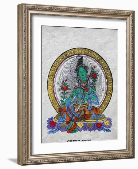 Green Tara, Buddhist Symbol of Prosperity, Kopan Monastery, Bhaktapur, Nepal, Asia-Godong-Framed Photographic Print