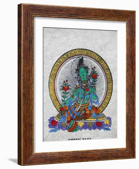 Green Tara, Buddhist Symbol of Prosperity, Kopan Monastery, Bhaktapur, Nepal, Asia-Godong-Framed Photographic Print