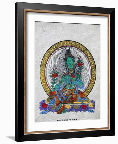 Green Tara, Buddhist Symbol of Prosperity, Kopan Monastery, Bhaktapur, Nepal, Asia-Godong-Framed Photographic Print