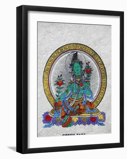 Green Tara, Buddhist Symbol of Prosperity, Kopan Monastery, Bhaktapur, Nepal, Asia-Godong-Framed Photographic Print