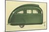 Green Tear-Drop Travel Trailer-null-Mounted Art Print