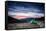 Green Tent With Dramatic Landscape During Sunset In Big Cottonwood Canyon, Utah-Lindsay Daniels-Framed Stretched Canvas