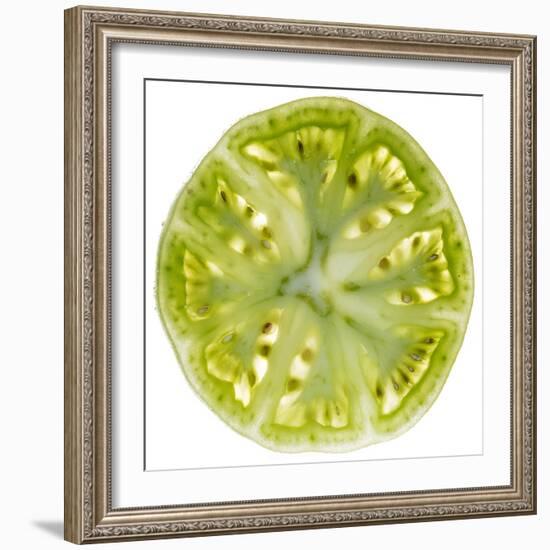 Green Tomato Slice-Steve Gadomski-Framed Photographic Print